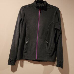 CHAMPION fleece jacket purple full zip thumb holes size M